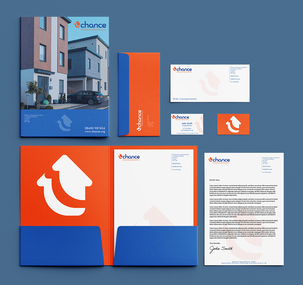 Brand Identity - Stationery - Graphic Design - Mockup of business stationery for a housing association.