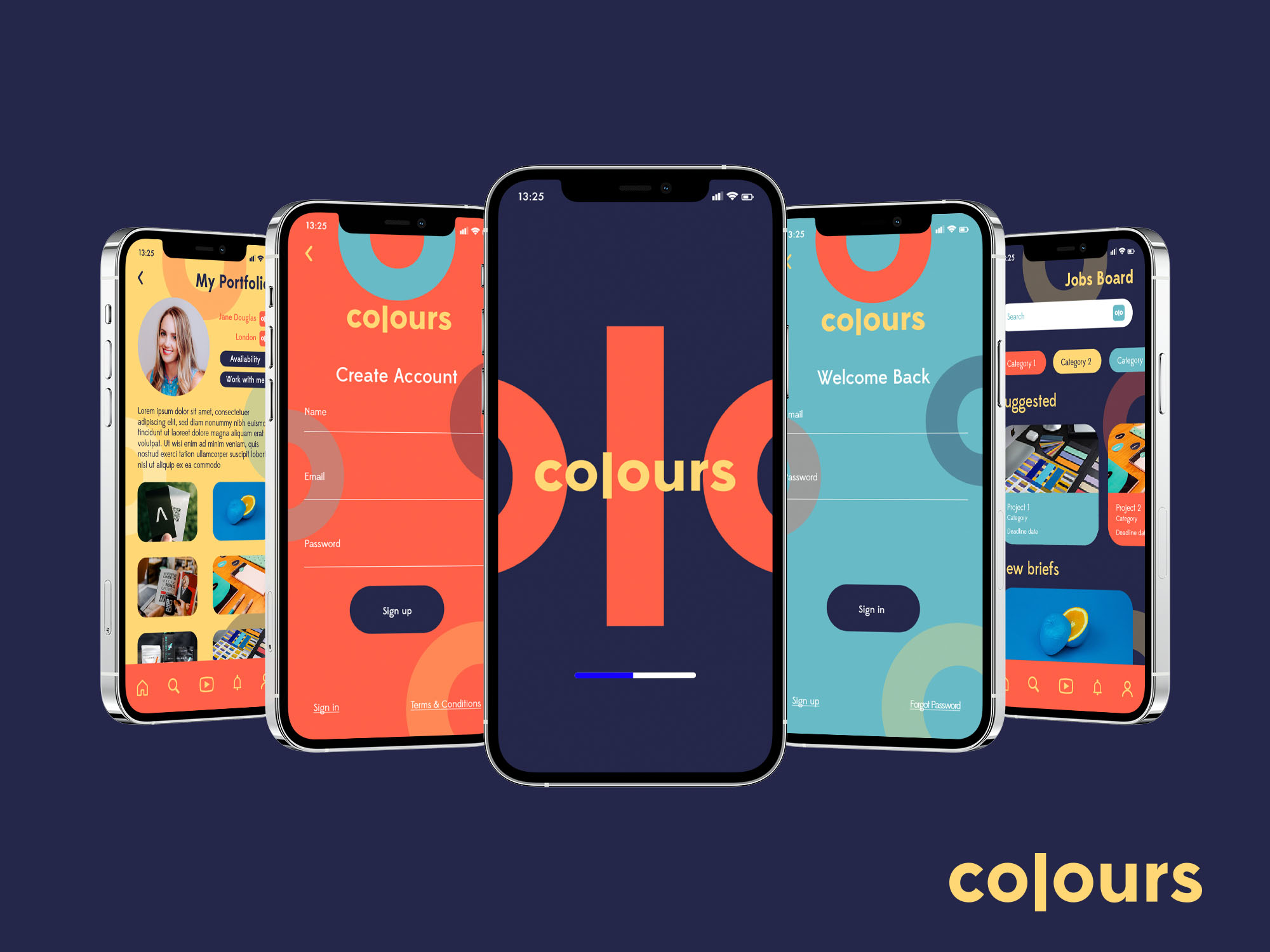 Mobile App Design - UI UX Design - Mockup of mobile app screens.