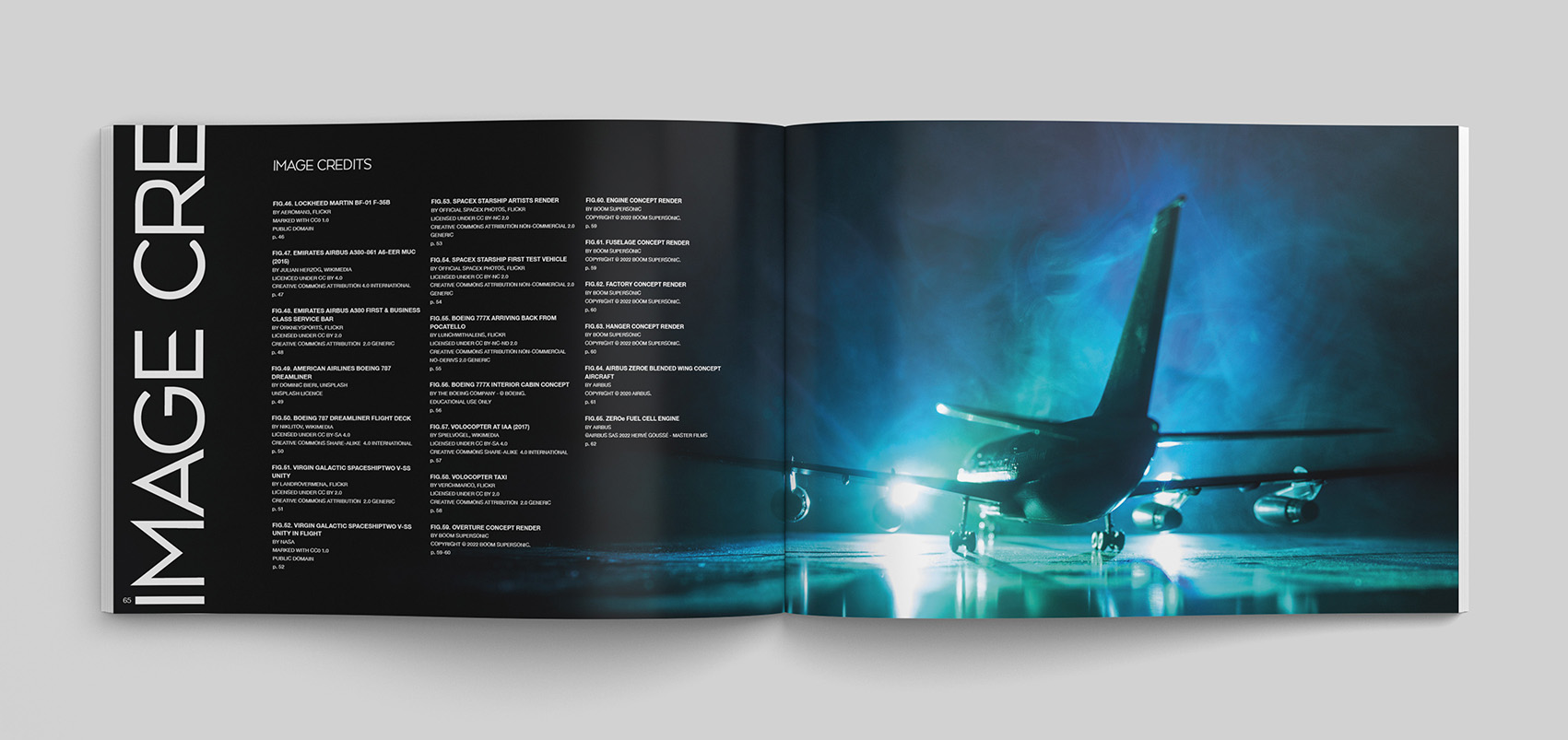 Book Design - Publication - Mockup of inside pages of a book about aviation.